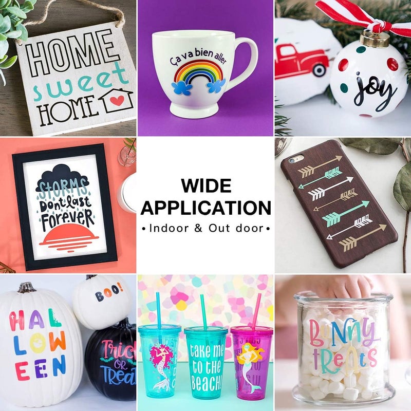 اتش تي في رونت شريط نقل للفينيل - مقاس 5.5 بوصة × 50 قدمًا بشبكة محاذاة حمراء لـ Cricut Joy والفينيل اللاصق، وملصقات Silhouette Cameo الورقية والفينيل، ولافتات، ونوافذ، وملصقات - Image 2