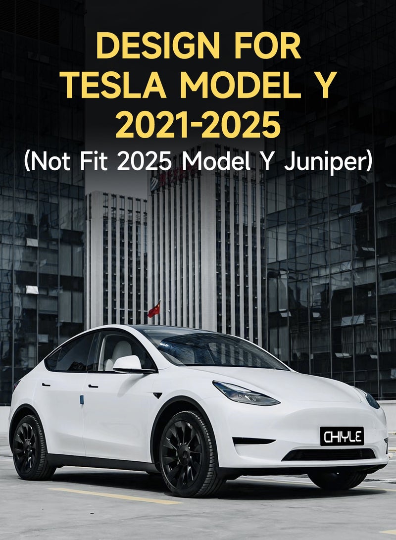 CHIYLE CHIYLE Full Set Floor Mats for Tesla Model Y All Weather Floor Mats 2025-2021(5-seat), Tesla Y Frunk Trunk Mat Rear Cargo Liner,Tesla Model Y Accessories 2025 2024(6 PCS)(Not Fit 2025 Model Y Juniper)  - Image 2