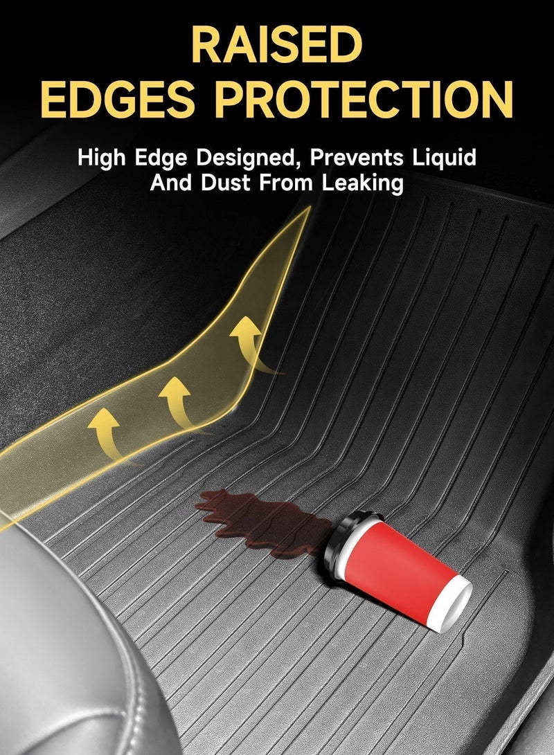 CHIYLE Tesla Model Y Floor Mats 2021 2022 2023 2024(5-seat), Tesla model Y All Weather floor mats, Front trunk Trunk Mat Rear Cargo Liner,Tesla Model Y Accessories 2021 Tesla Model Y Accessories 2022 Tesla Model Y Accessories 2023 Tesla Model Y Accessories 2024(6 PCS) - Image 5