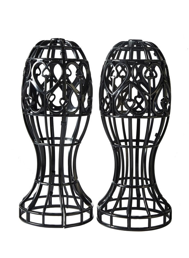 MoyRetty 2 Pack Wig Stand, Plastic Head-Shaped Cutout Design, suitable to hold large Human Hair Pre Plucked wig stand for Long Short Hair, Suitable for use at Home or Salons, and Various Settings (Black) - Image 1