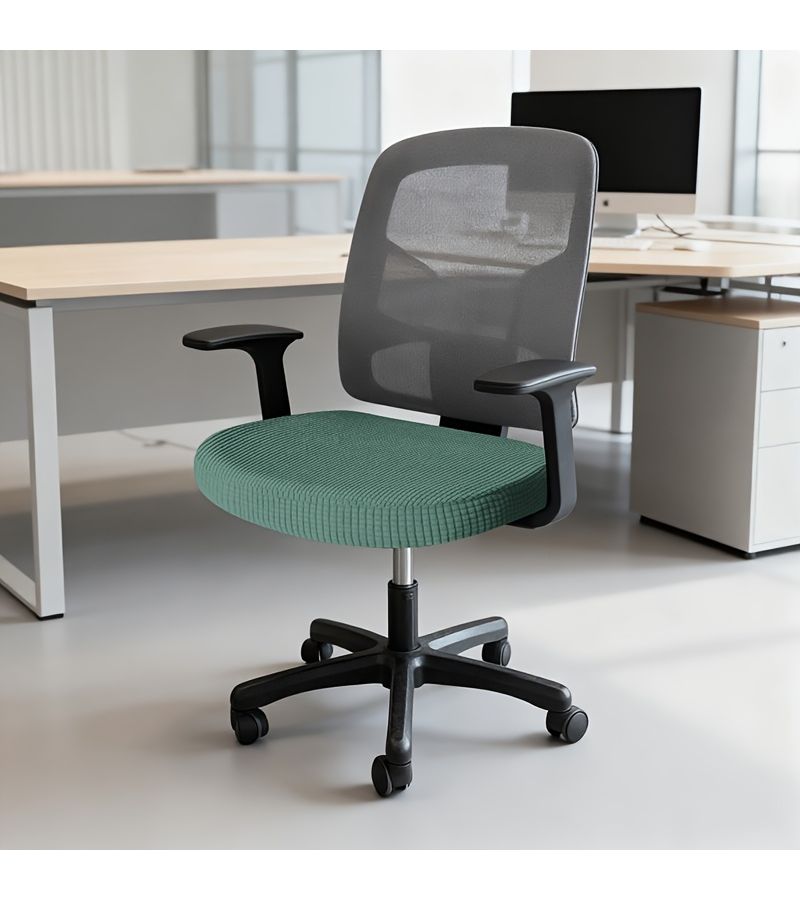 Light Blue Thickened Office Chair Covers Anti Slip Velvet Seat Cushion for Gaming - Image 4