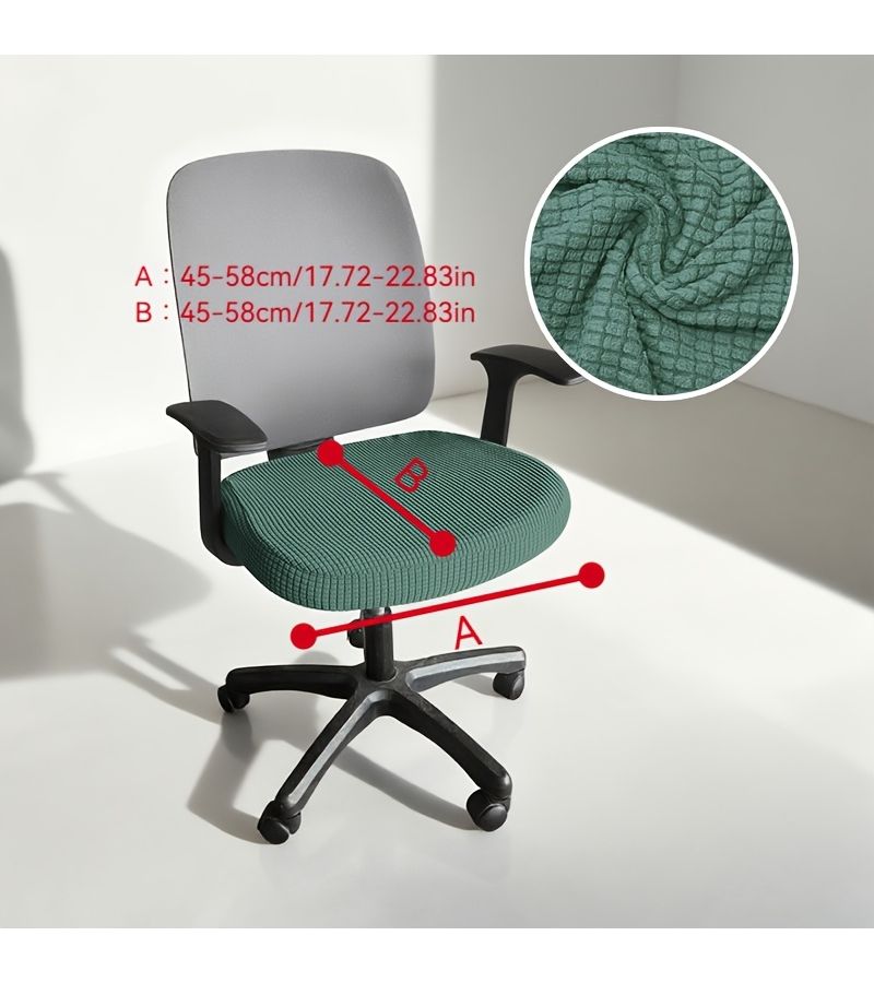 Light Blue Thickened Office Chair Covers Anti Slip Velvet Seat Cushion for Gaming - Image 2