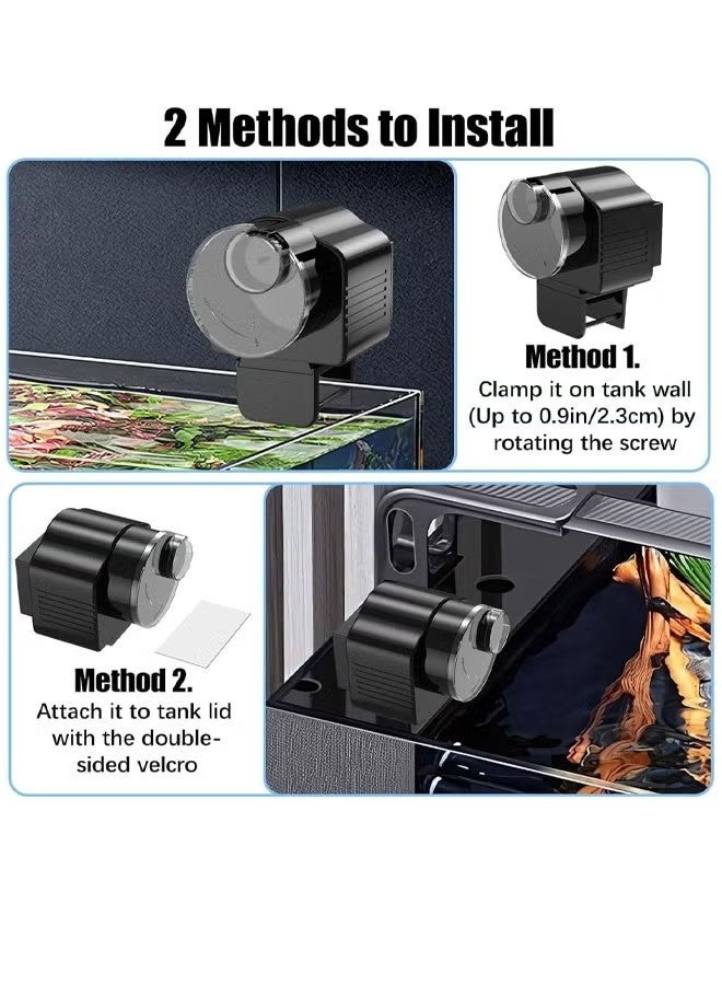 RESUN Automatic Fish Feeder (60ML), Moisture-Proof, Adjustable Timer, Particle Dispenser (Battery Not Included), Digital Aquarium Timer, Auto-Feeds On Vacation/Holidays, For Small Tanks - Image 3