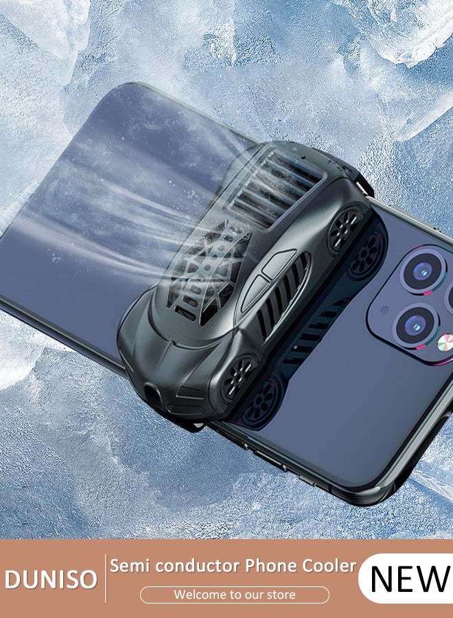 DUNISO مبرد الهاتف للبث المباشر والألعاب، مروحة تبريد سريعة للهاتف مع مشبك عالمي، مبرد هاتف محمول منخفض الضوضاء للألعاب المحمولة وTikTok Live Strea، مناسب لجميع أنواع الهواتف الذكية iPhone وAndroid - Image 1