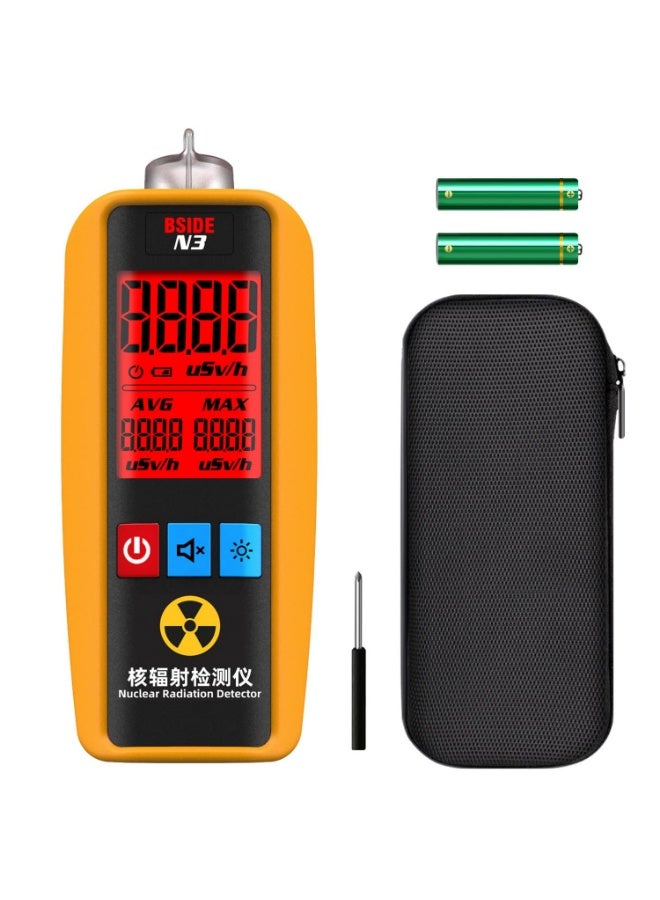 بي سايد بيسايد جهاز كشف الاشعاع النووي N3، عداد جيجر مع منبه LCD كبير قابل للتبديل، مقياس جرعات شخصي بيتا جاما بالاشعة السينية للمختبرات والمأكولات البحرية والصناعات الطبية، رخامي - Image 1