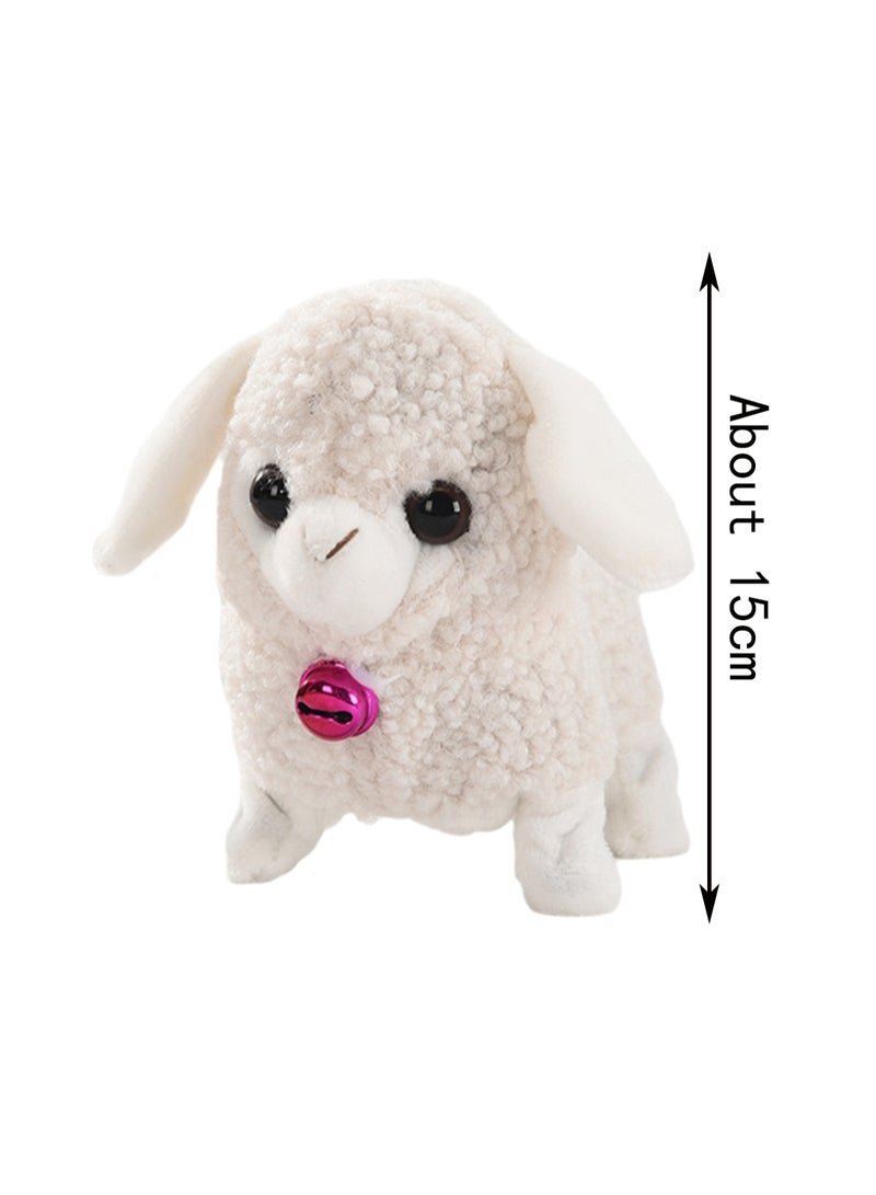 لعبة القطيفة الإلكترونية White Lamb تحاكي صوت النداء، ويمكنها المشي وهز ذيلها، لعبة تفاعلية قطيفة مناسبة للأطفال والرضع - Image 2