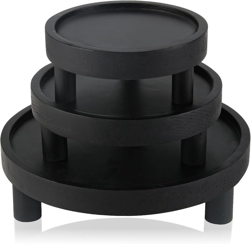 Destop 3PCS Wooden Display Risers for Display,Wood Riser Display Pedestal Stand for Home Décor (Modern,8,6,5'') - Image 1