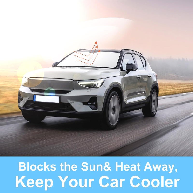 TINGLU Sun Shade for Volvo XC40 2019-2024 2025 2026 Accessories Windshield Sun Shade Window Shade UV Rays Protection Sun Visor Cover with Steering Wheel Sunshade Storage Bag - Image 5