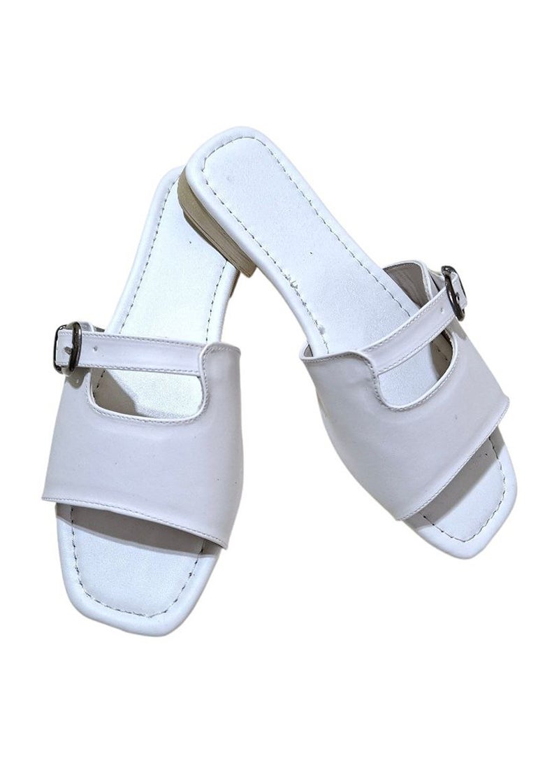 Karisma Flat Squared Toe Slippers With A New Strap Buckle Design - Image 1