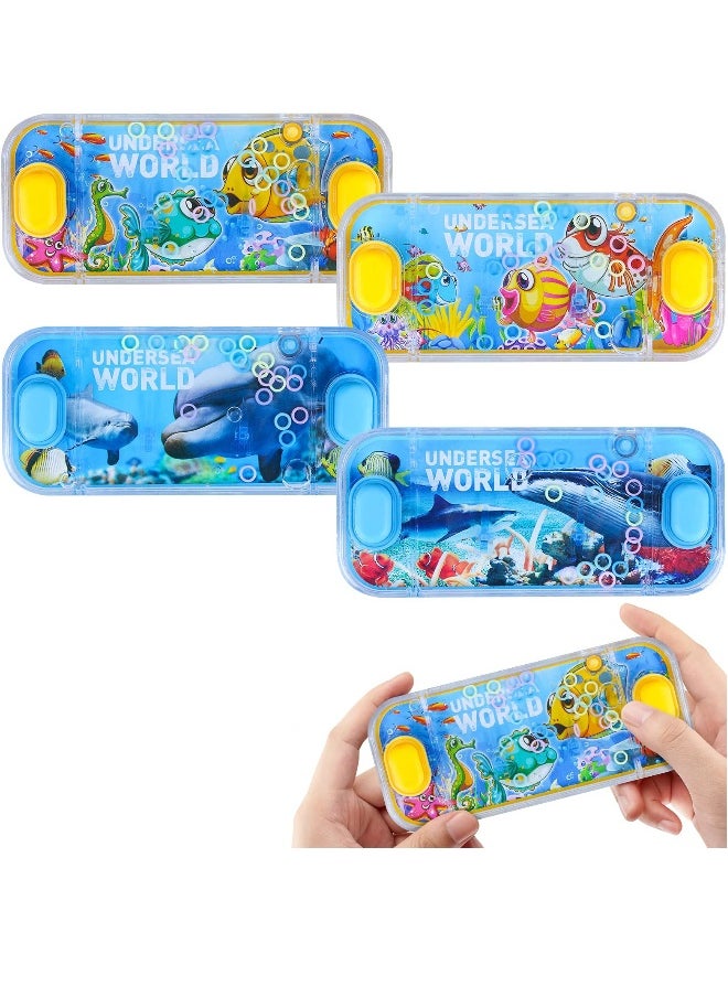 Generic Handheld Water Games 4 Packs Ocean Theme Water Toss Ring Game Aqua Toy Water Ring Game for Kids Stocking Stuffers Handheld Water Game Travel Games for Kids and Family for Party Favor  - Image 1