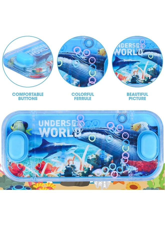 Generic Handheld Water Games 4 Packs Ocean Theme Water Toss Ring Game Aqua Toy Water Ring Game for Kids Stocking Stuffers Handheld Water Game Travel Games for Kids and Family for Party Favor  - Image 2