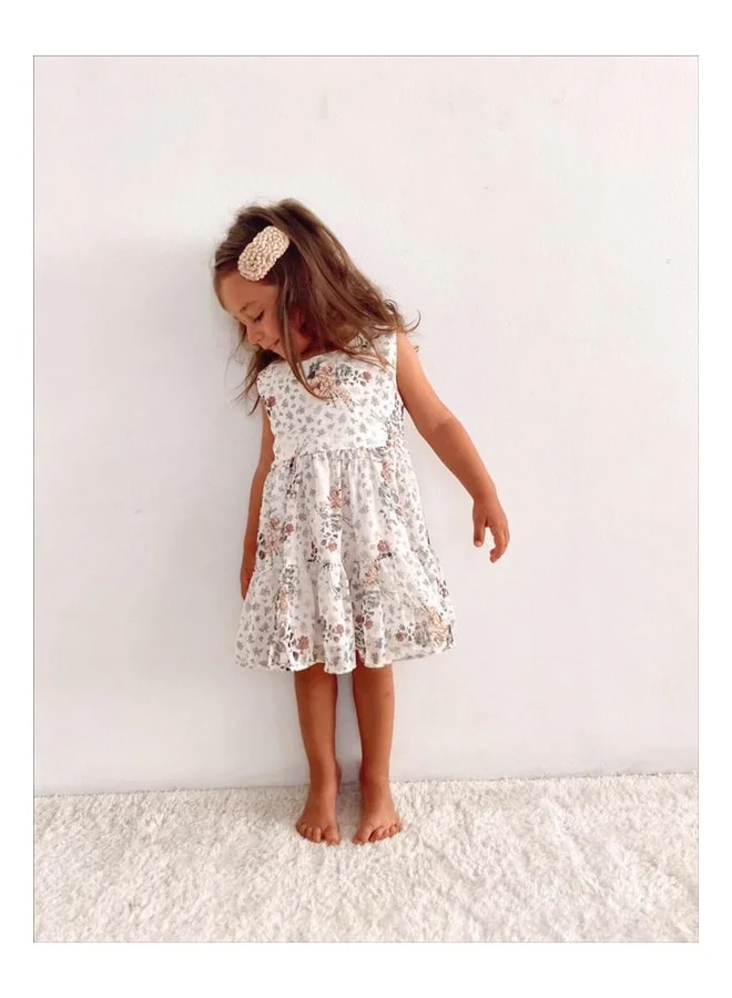 Magu Girls' Chiffon Lined Floral Dress