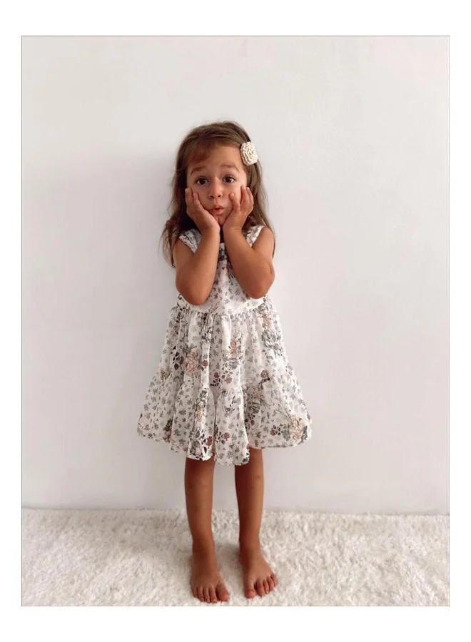 Magu Girls' Chiffon Lined Floral Dress