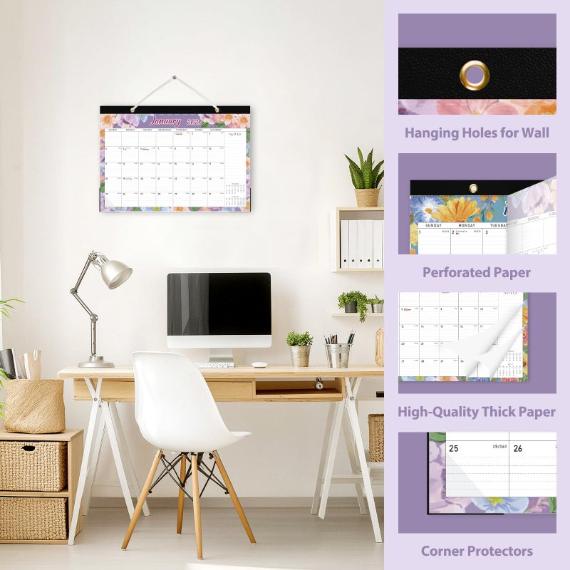 VALOME 2026 Desk Calendar, Large Desktop/Wall Monthly Calendar (Jan. 2026 - Jun. 2027) 17'' x 12'' Personal Desk Planner for Teacher Family School Office Supplies - Image 5