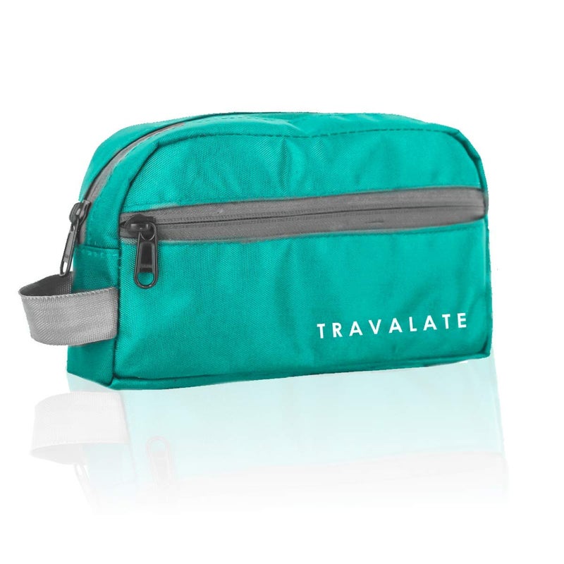 TRAVALATE حقائب سفر مستحضرات التجميل من البوليستر - مجموعة أدوات الحلاقة للرجال والنساء، حقيبة متعددة الاستخدامات - أخضر بحري - Image 1