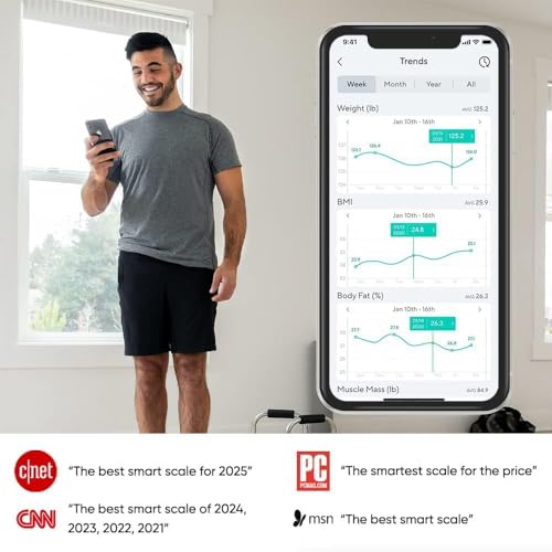 Wyze Smart Scale X Digital Bathroom Scale for Body Weight BMI Body Fat Muscle Mass Heart Rate Monitor Sync with Health Apps Body Composition Analyzer for People Baby Pet 400 lbs Navy - Image 5