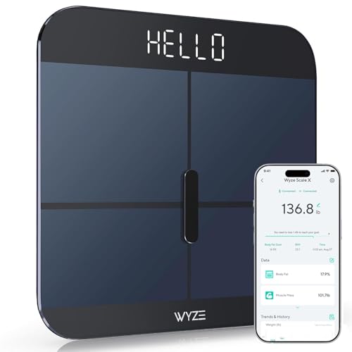 Wyze Smart Scale X Digital Bathroom Scale for Body Weight BMI Body Fat Muscle Mass Heart Rate Monitor Sync with Health Apps Body Composition Analyzer for People Baby Pet 400 lbs Navy - Image 2