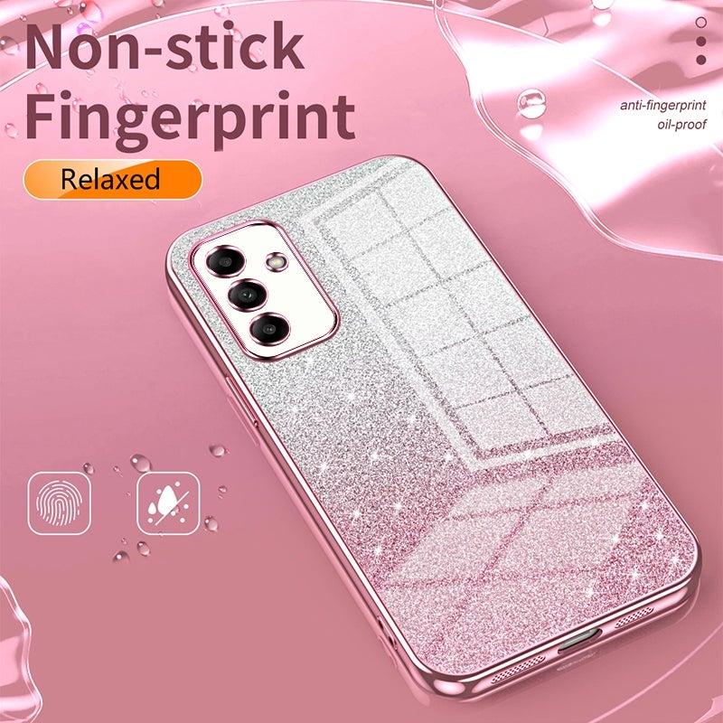 HuHa Protective Cover For Samsung Galaxy C55 Gradient Glitter Powder Electroplated Phone Case(Transparent) - Image 5