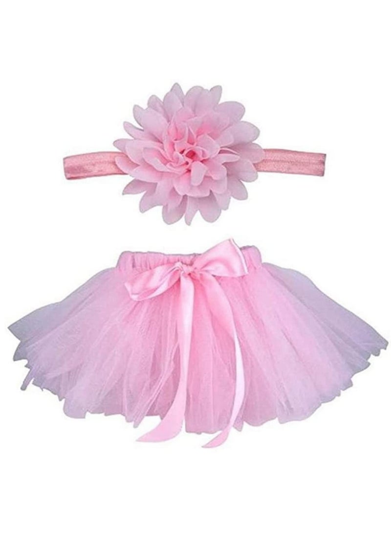 Baby Newborn Photography Props Baby Tutu Skirt Photo Props and Flower Headband Hat for Newborn Baby Girl Photography Accessories Outfit Set for Infant Photo Shoot  - Image 1