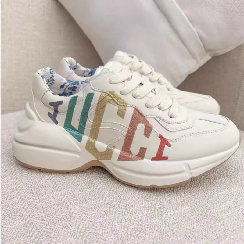 New Mickey Daddy Shoes Genuine Leather Popular Thick-Soled Cartoon Versatile Heightening Casual Sports Shoes For Men And Women Couples - Image 1