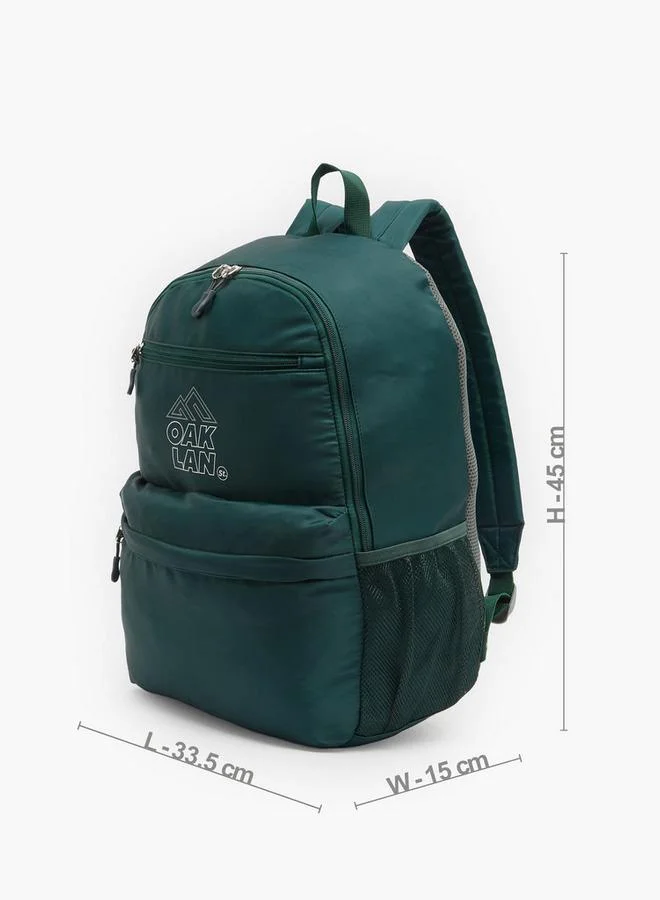 Oaklan By Shoexpress GREEN Solid Backpack For Kids 13 Years+ With Padded Shoulder Straps for Men | Best Price UAE