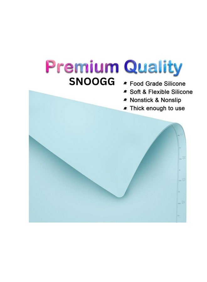 سنوج سجادة حرفية من السيليكون من سنوج، للمحترفين والهواة. 38 × 43 سم، سطح غير لاصق لمختلف الحرف مثل الرسم، وأعمال الراتنج، وتشكيل الطين. مع حامل أكواب، وفتحة فرشاة، ومزيج (أزرق) - Image 5