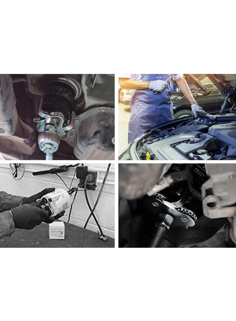 مفتاح فلتر زيت ثنائي الاتجاه لإزالة فلاتر الزيت بثلاثه فكين قابل للتعديل من 63-102 مم - Image 4