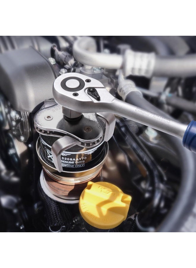 مفتاح فلتر زيت ثنائي الاتجاه لإزالة فلاتر الزيت بثلاثه فكين قابل للتعديل من 63-102 مم - Image 3