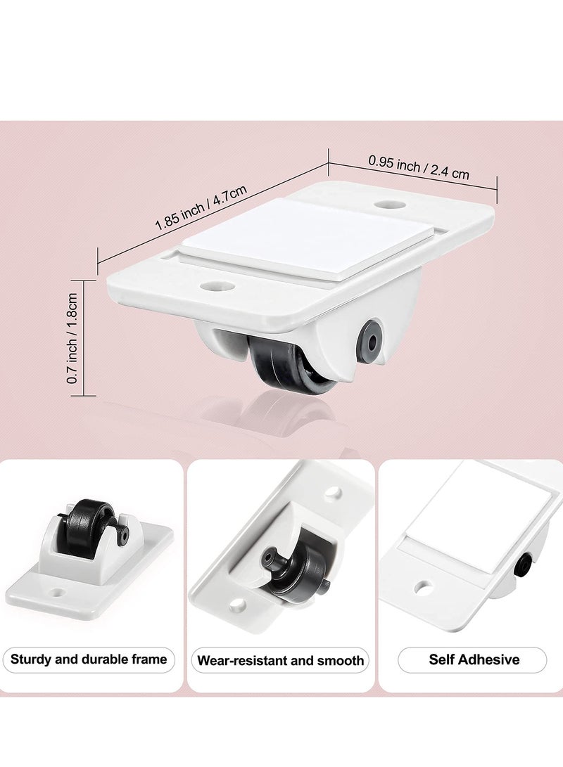 12 Self-Adhesive Casters Mini Fixed Casters Plastic Wheels for Storage Boxes Garbage Cans DIY Toy Car Boxes Storage - Image 4