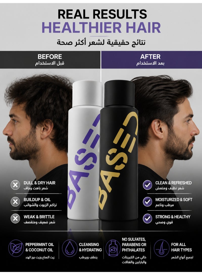 Based Shampoo & Conditioner Bundle with Peppermint Oil, & Coconut Oil, Cleansing Shampoo & Hydrating Conditioner for Men, No Sulfates, Parabens or Phthalates, 8.34 fl oz Bottle (Pack of 2) - Image 2