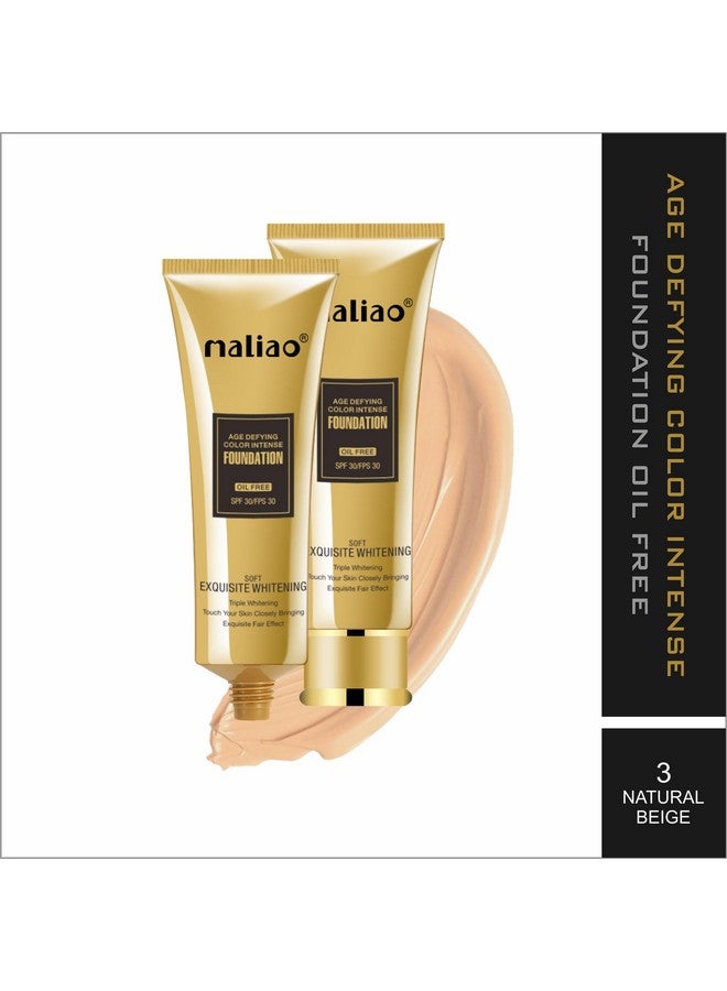 maliao Age-Defying Intense Foundation Spf 30 - Radiant Youth (Natural Beige) | Full Coverage | Cream Finish | For All Skin Types - Image 2
