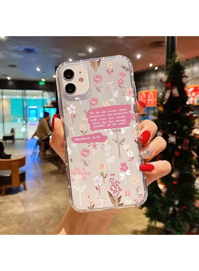 Mixed Color Floral Inspirational Quote Phone Case Compatible With iPhone XR Shockproof Lightweight Cover Daily Inspiration Motivational - Image 5