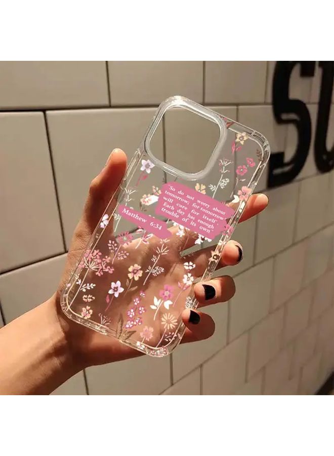 Mixed Color Floral Inspirational Quote Phone Case Compatible With iPhone XR Shockproof Lightweight Cover Daily Inspiration Motivational - Image 2