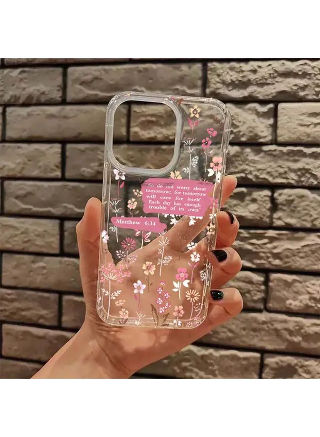 Mixed Color Floral Inspirational Quote Phone Case Compatible With iPhone XR Shockproof Lightweight Cover Daily Inspiration Motivational - Image 3