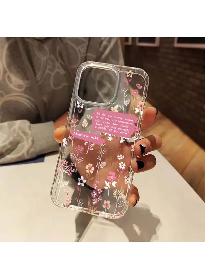 Mixed Color Floral Inspirational Quote Phone Case Compatible With iPhone XR Shockproof Lightweight Cover Daily Inspiration Motivational - Image 1