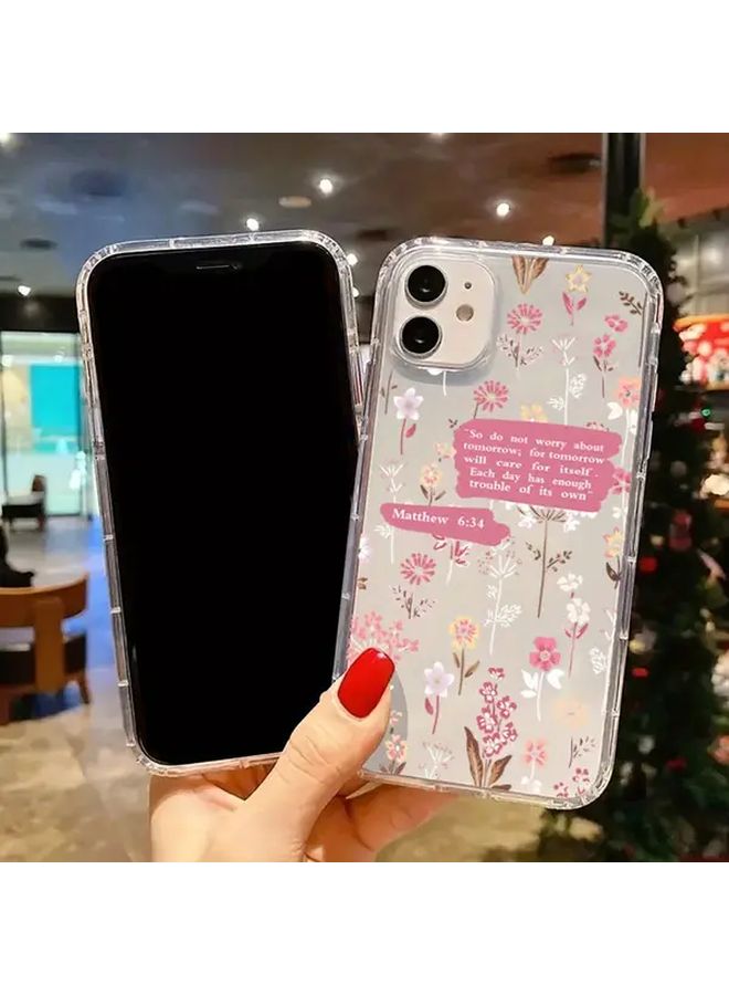 Mixed Color Floral Inspirational Quote Phone Case Compatible With iPhone XR Shockproof Lightweight Cover Daily Inspiration Motivational - Image 4