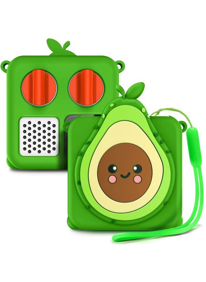 WDHD Case Compatible with Yoto Mini (2024 Edition), Avocado | Food-Grade Silicone Safe for Kids | Soft Drop-Proof Full Protective Cover with Lanyard & Corner Support Pads, Travel Accessory (Case Only) - Image 1