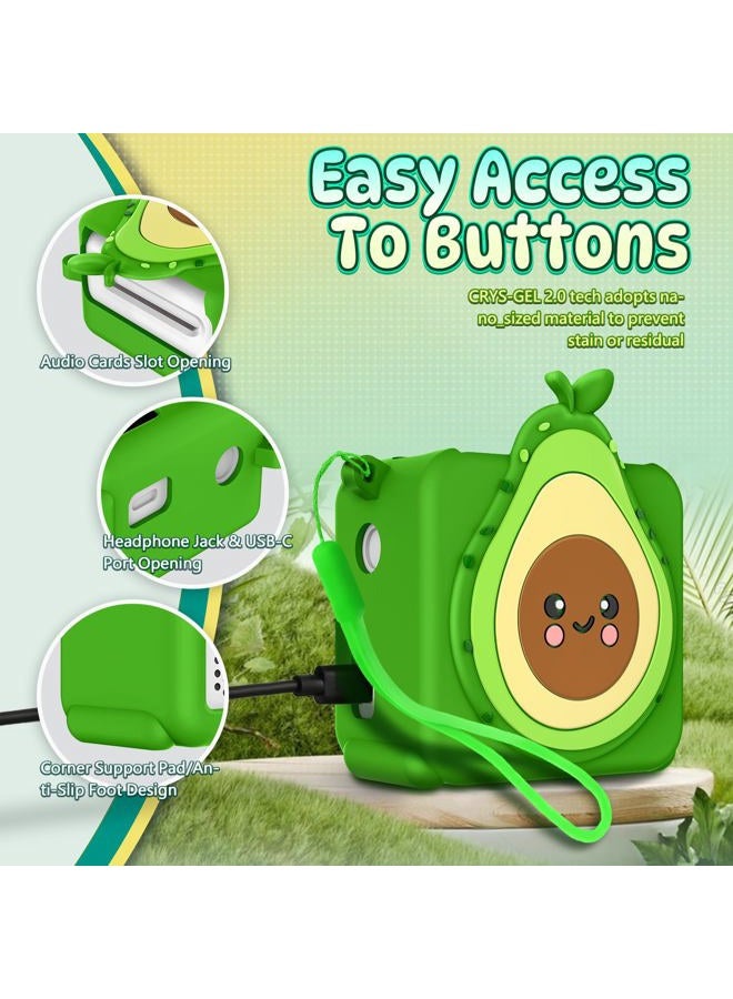 WDHD Case Compatible with Yoto Mini (2024 Edition), Avocado | Food-Grade Silicone Safe for Kids | Soft Drop-Proof Full Protective Cover with Lanyard & Corner Support Pads, Travel Accessory (Case Only) - Image 5