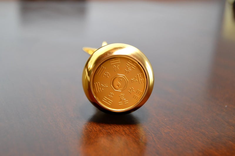 I-MART 4 Inch Brass Feng Shui Gourd Wu Lou Hu Lu Chinese Decor Symbol of Health Longevity and Prosperity, Oriental Good Luck Decorations for Home Office Feng Shui Decor - Image 3