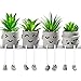 INFTYLE INFTYLE Creative Artificial Succulent Plants with Pots - 4 Pieces Mini Fake Plant Faux Succulent Emotional Cement  - Image 2