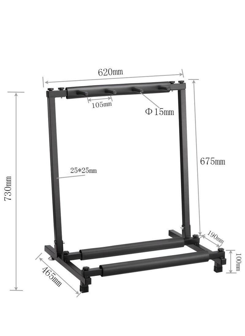 Mike Music Multi Guitar Stand Universal Display Rack 3 Guitars Holder Fits Electric Guitar,Acoustic Guitar,Classical Guitar,Bass Guitar and Guitar Bag/Case for Band, Studio, Home  - Image 2
