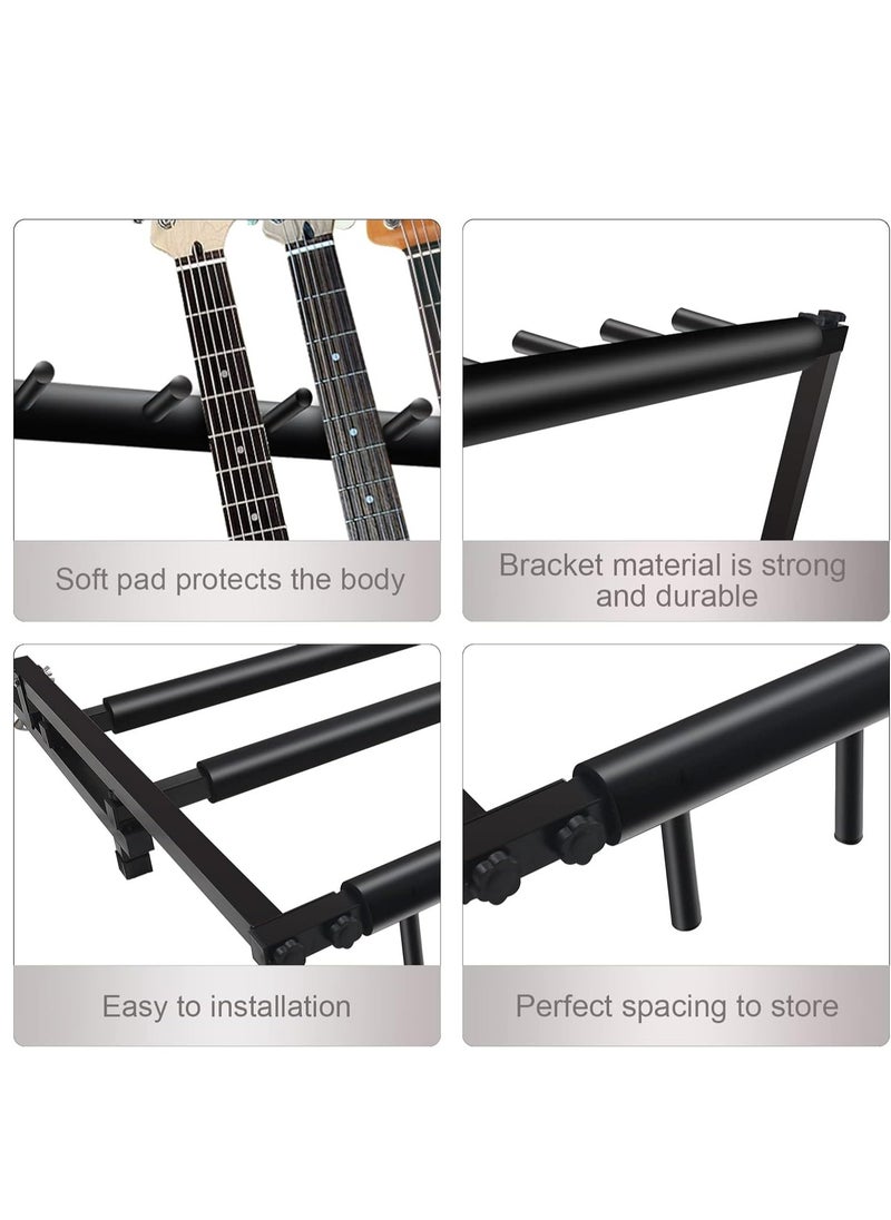 Mike Music Multi Guitar Stand Universal Display Rack 3 Guitars Holder Fits Electric Guitar,Acoustic Guitar,Classical Guitar,Bass Guitar and Guitar Bag/Case for Band, Studio, Home  - Image 4