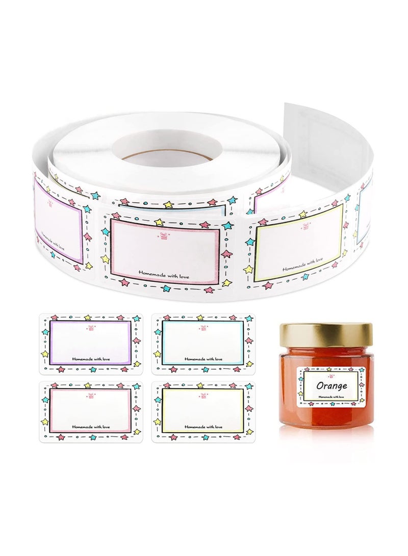 SYOSI Labels for Jars, Food Freezer Labels Self Adhesive Jam Jar Labels 50x30mm Sticky Labels Jar Stickers Labels for Kitchen Food Bottle Jams Containers, Food Bottle Labels(1 Roll/250pcs)(2 Pack) - Image 1