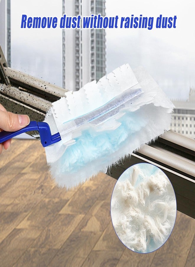 Elesunory 100 Pcs Duster Refills Bulk, Thickened Duster Refill Electrostatic Duster Head, Duster Refills for Cleaning with 4 Handles, Disposable Duster Refills for Cleaning Blinds, Ceiling Fans(Blue) - Image 2