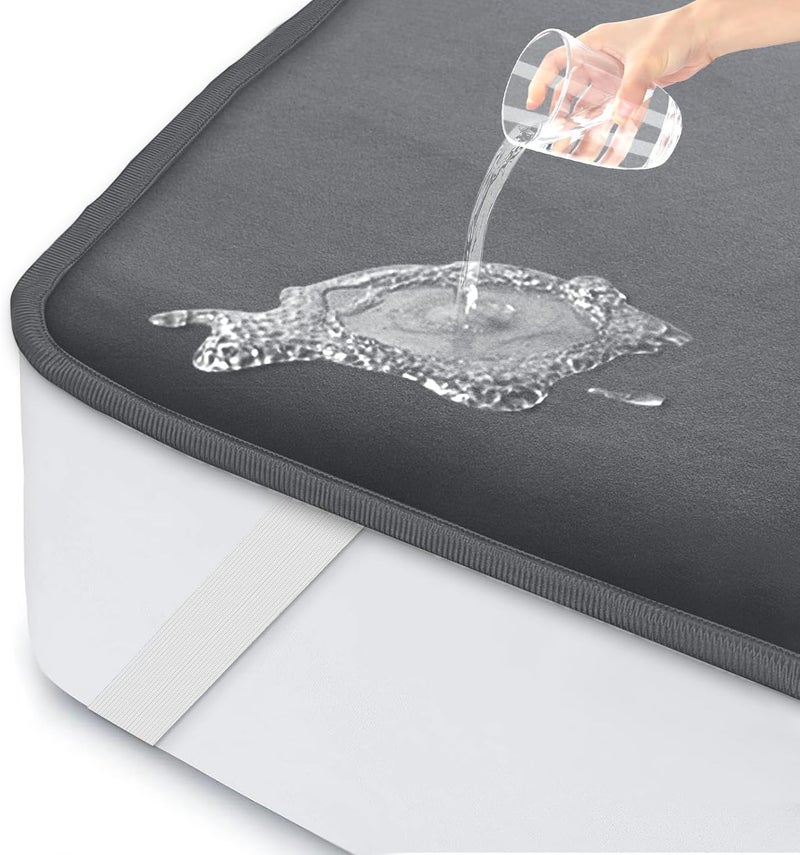 ohano Mattress Protector 70 x 140 cm Waterproof Incontinence Pad Washable Mattress Protector Waterproof Mattress Covers Incontinence Bed Underlay Waterproof Mattress Topper Dark Grey - Image 1