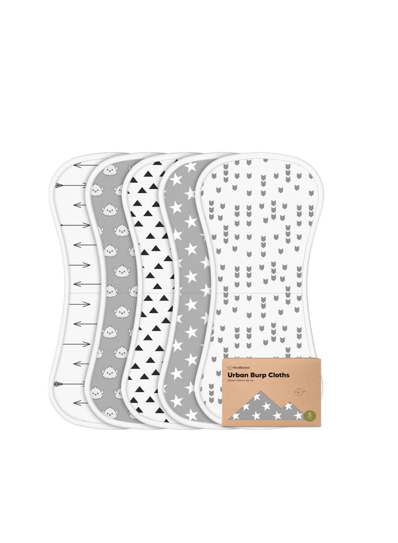 5 Pack Organic Burp Cloths for Baby Boys and Girls Ultra Absorbent Burping Cloth Burp Clothes Newborn Towel Drooling Up Rags  Burp Cloth Bib for Unisex Boy Girl  Burp Cloths