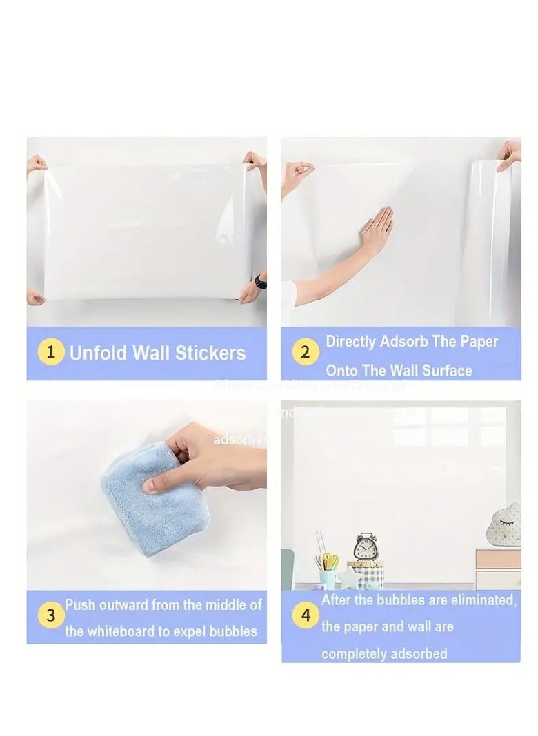 Generic - 1 Roll Electrostatic Adsorption Whiteboard For Writing, Drawing, Washable And Removable Wallpaper, Protective Decoration For Office And Home Walls, Soft Whiteboard For Graffiti - Image 1