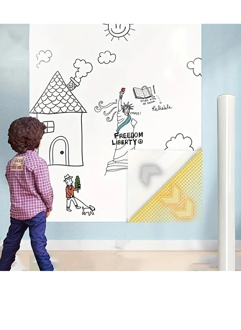 Generic - 1 Roll Electrostatic Adsorption Whiteboard For Writing, Drawing, Washable And Removable Wallpaper, Protective Decoration For Office And Home Walls, Soft Whiteboard For Graffiti - Image 1