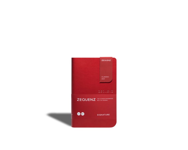 Zequenz Classic 360 Signature Series, Size: A6- Pocket, Color: Red, Paper: Ruled, Soft Cover Notebook, Pocket size journal, 3.5" x 5.5",128 sheets/256 pages, Ruled, Lined paper - Image 1