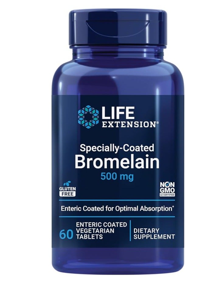 Life Extension Specially-Coated Bromelain 500mg 60 Enteric-Coated Tablets 